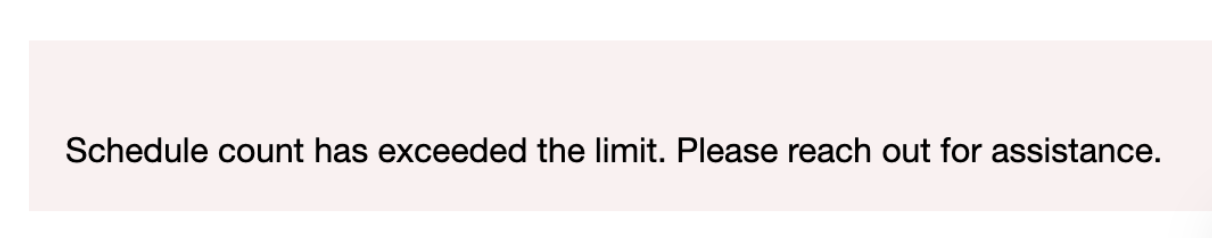 ข้อความแจ้งเตือนของระบบนัดสัมภาษณ์วีซ่าหลังจองคิวสำเร็จ ระบุว่า “Schedule count has exceeded the limit. Please reach out for assistance.” ทั้งที่การจองคิวใหม่ได้รับการยืนยันแล้ว